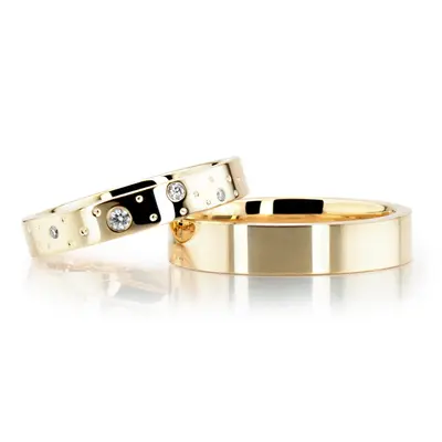 Starstruck Designer Flat Comfort Fit Wedding Band Set - view 1 of 6