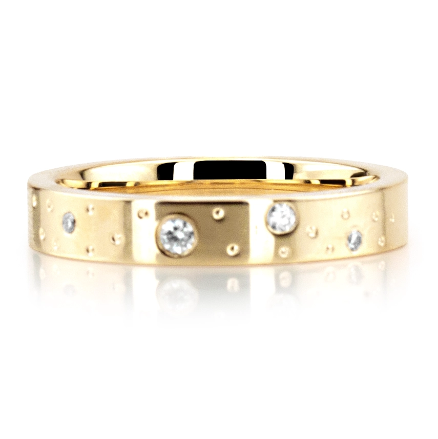 Starstruck Designer Flat Comfort Fit Wedding Band Set - view 3