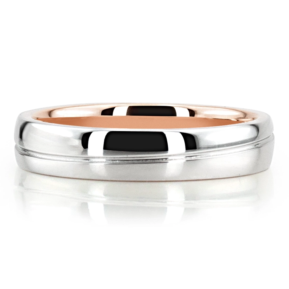 Modern Two Tone Wedding Band Set - view 2