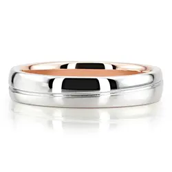 Modern Two Tone Wedding Band Set thumbnail 2