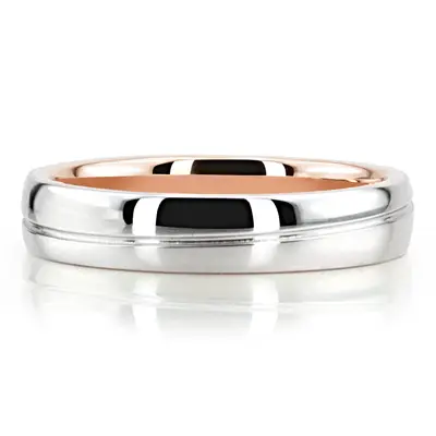 Modern Two Tone Wedding Band Set - view 2 of 6
