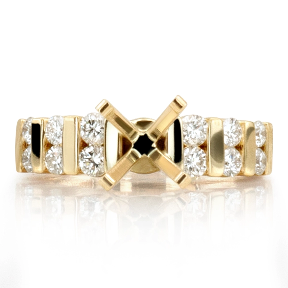 Bar Set Diamond Engagement Ring (0.48 t.c.w.) - view 1