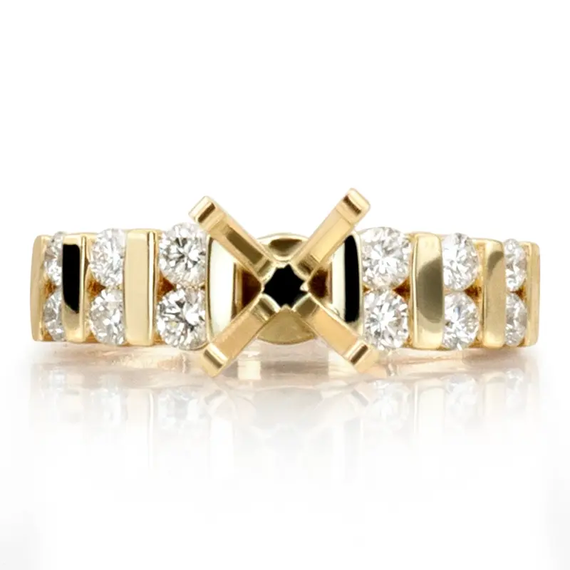 18K white gold Bar Set Diamond Engagement Ring (0.48 t.c.w.) - main view