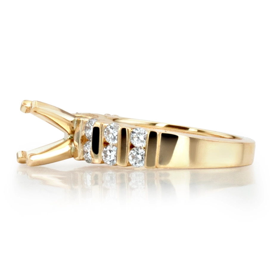 Bar Set Diamond Engagement Ring (0.48 t.c.w.) - view 2