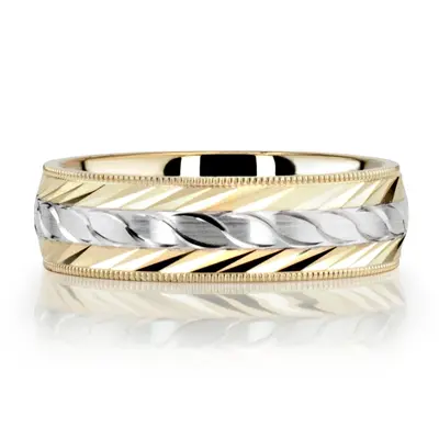 Fine Incised Diamond Cut Wedding Band  - view 6 of 6