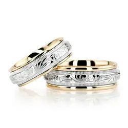 Extravagant Antique Handcrafted Wedding Band Set