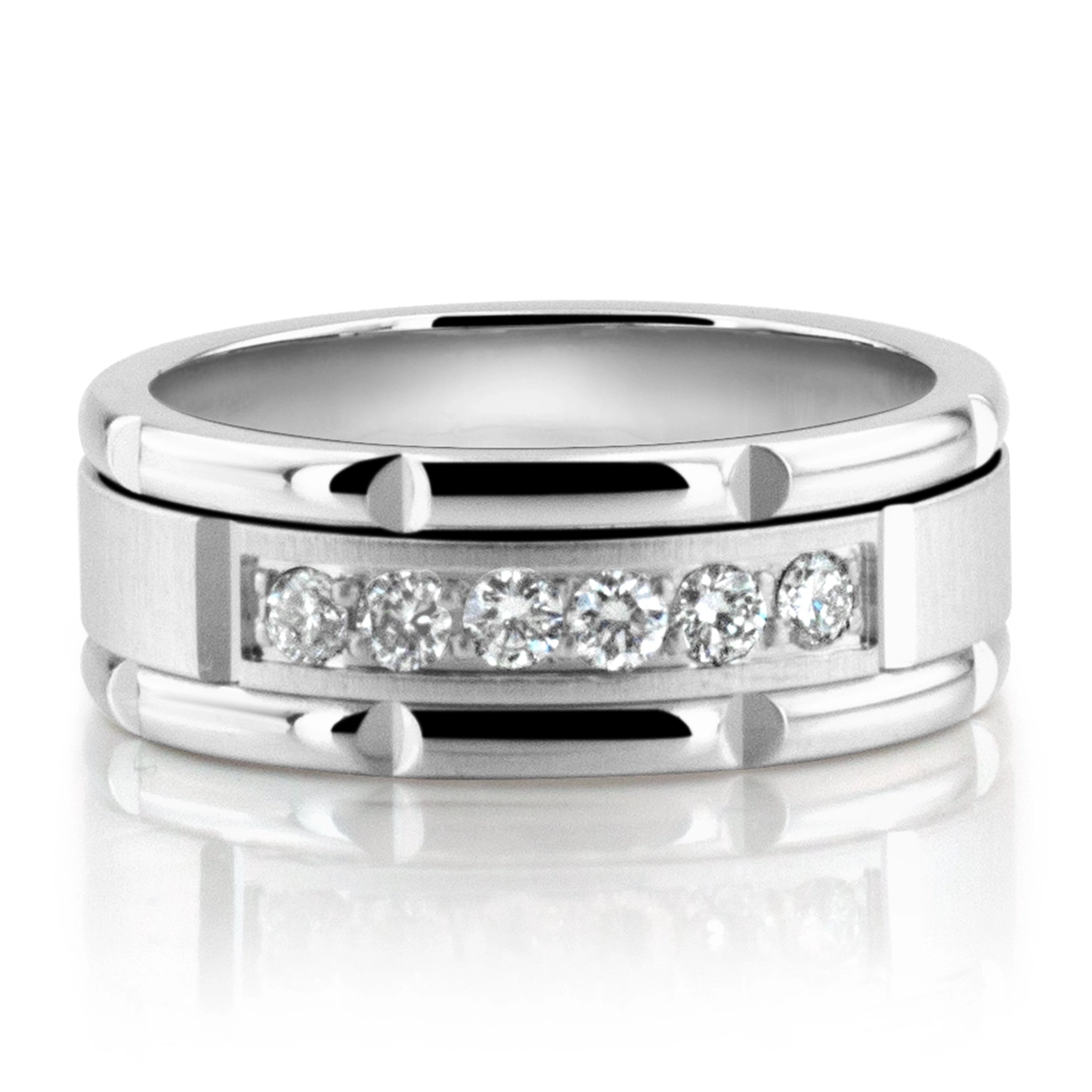 Rolex Style Diamond Wedding Ring - view 1