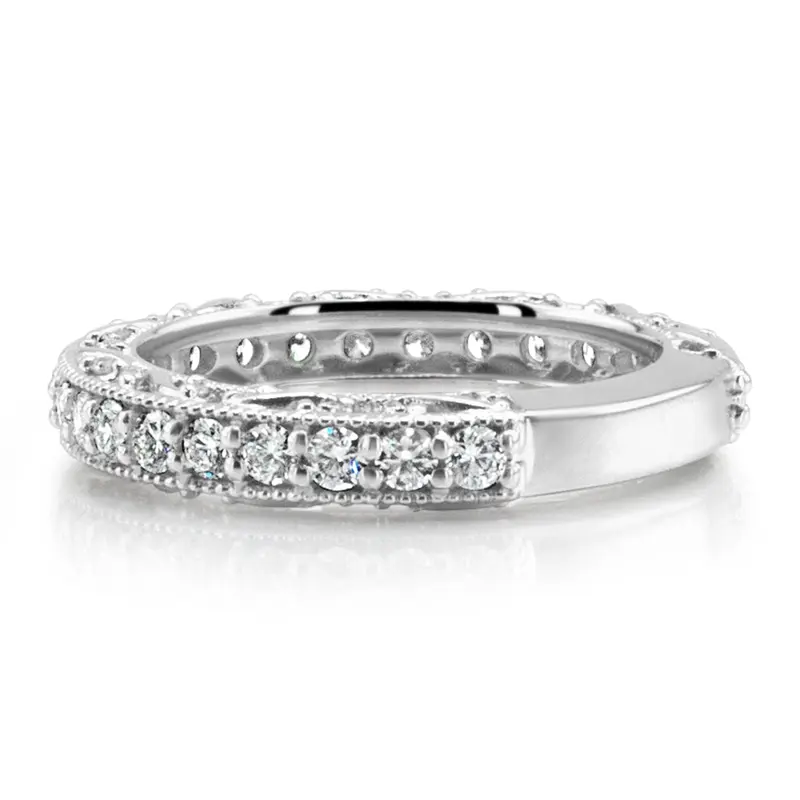 14K white gold Filigree Scroll Work Diamond Anniversary Wedding Band (1.00 ct. tw.) - alternate view 2