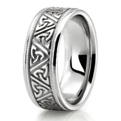 Celtic Triquetra Handcrafted Wedding Band - view 6 of 7