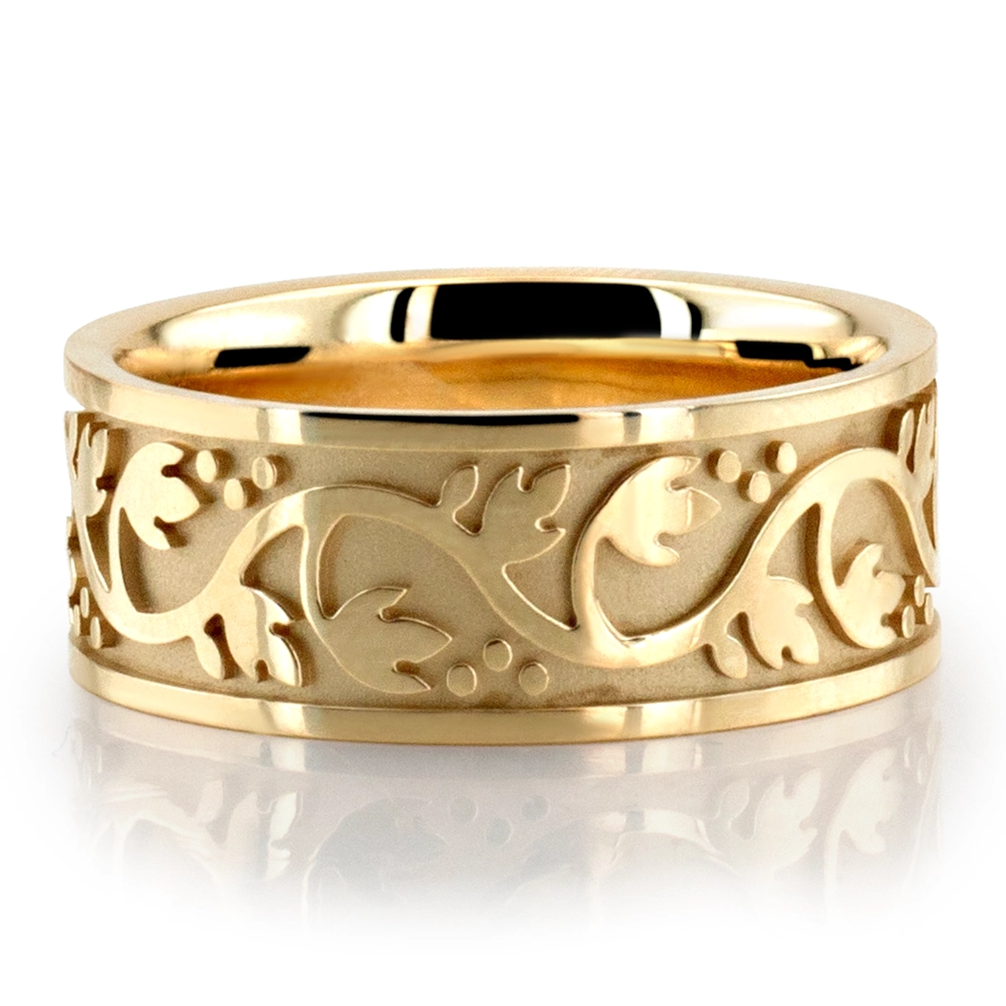 Floral Antique Handmade Wedding Ring  - main view