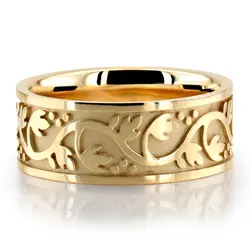 Floral Antique Handmade Wedding Ring  - view 8 thumbnail