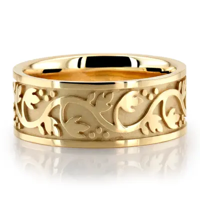 Floral Antique Handmade Wedding Ring  - main view thumbnail