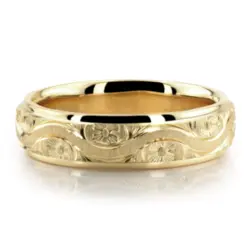 Bestseller Cross-satin Hand Engraved Wedding Ring  - view 2 thumbnail