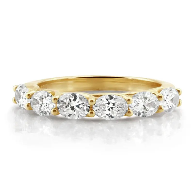 14K white gold Oval Diamond Trellis Anniversary Ring 1 ct.tw - main view