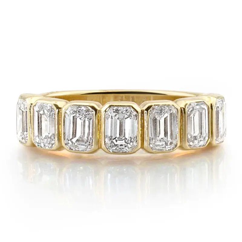 14K white gold 7 Stone Emerald Anniversary Band 2 1/2 ct.tw - alternate view 3