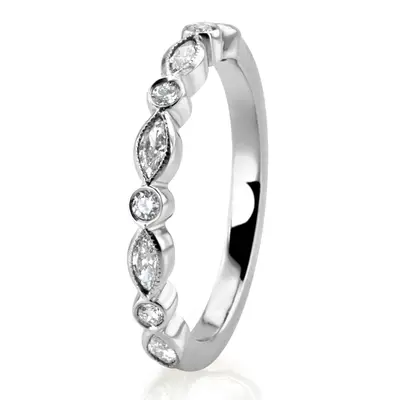 Marquise and Round Fashion Ring with Milgrain 1/3 ct. tw. - view 2 of 2