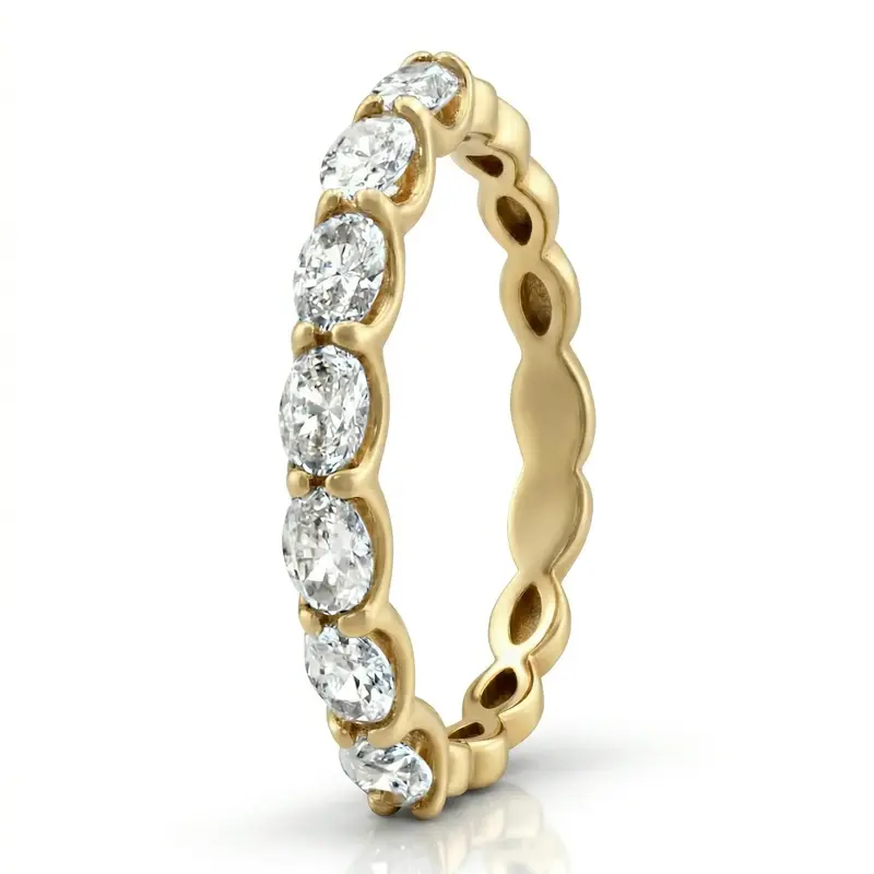 14K white gold Fashionable Oval Diamond Anniversary Seven Stone Band (1/2 ct. tw.) - alternate view 3