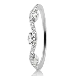 Marquise and Round Diamond Wave Ring 1/4 ct. tw. thumbnail 2