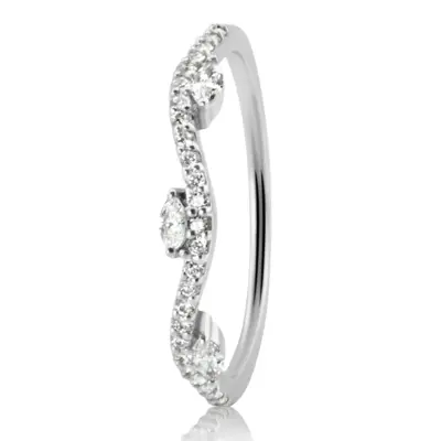 Marquise and Round Diamond Wave Ring 1/4 ct. tw. - view 2 of 2