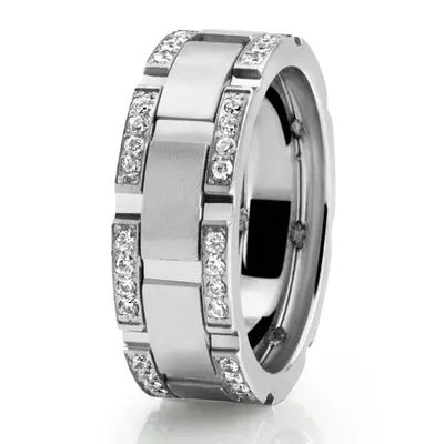 Rolex Inspired Diamond Edge Wedding Band - view 1 of 2