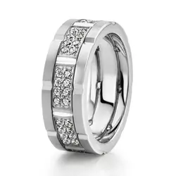 Rolex Inspired Dual Row Diamond Ring - main view thumbnail