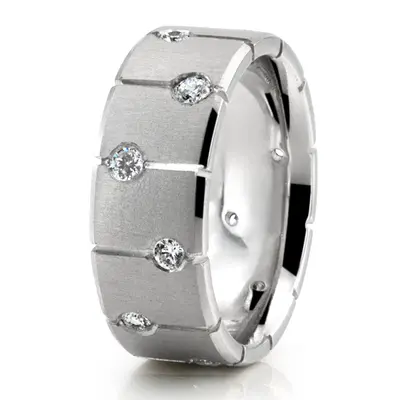 Eclipse Diamond Wedding Band - view 2 thumbnail