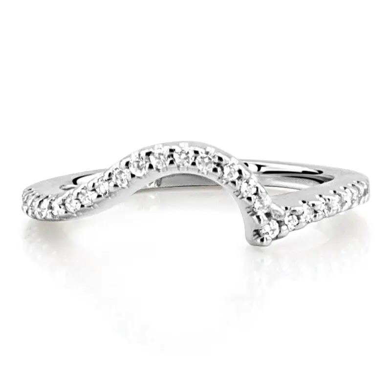 18K white gold Diamond Matching Band(1/5 ct. tw.) - alternate view 2
