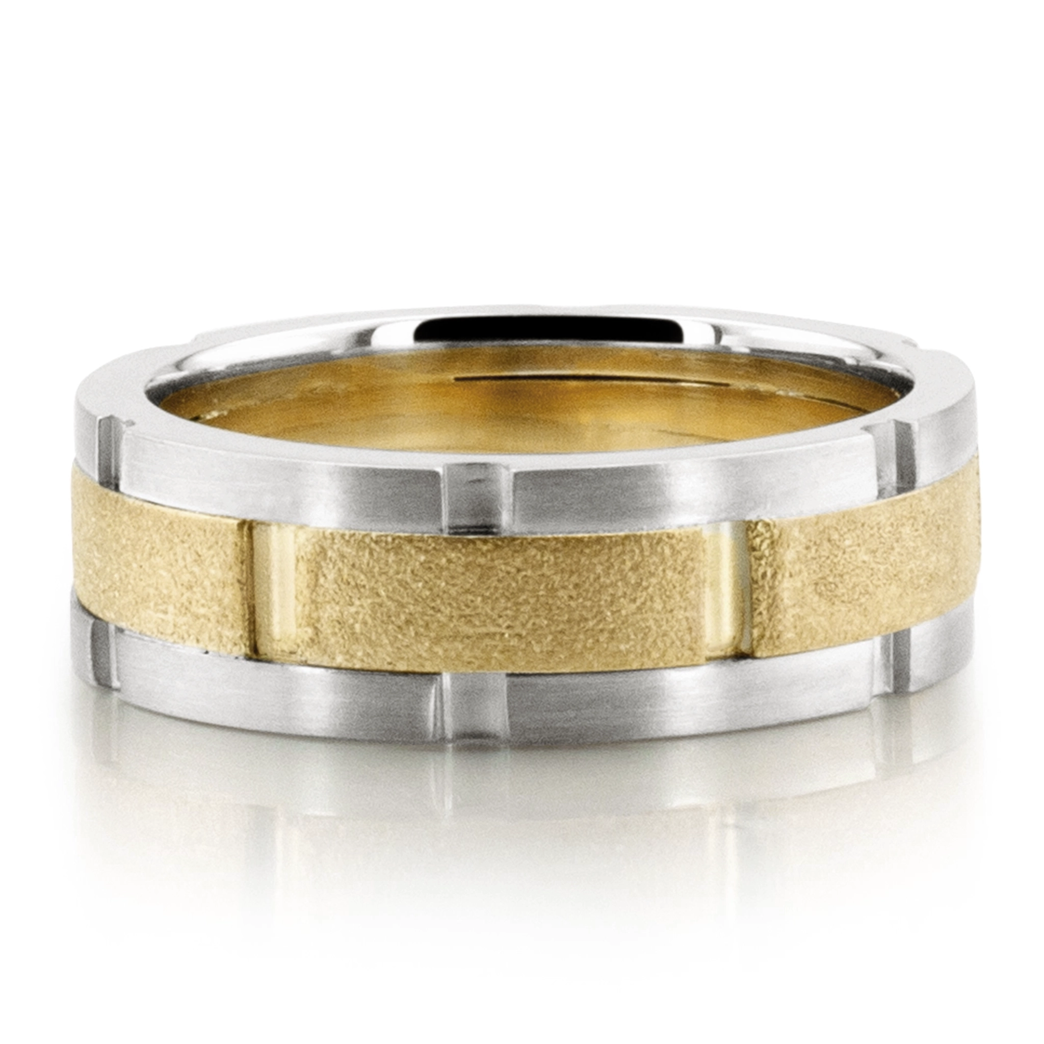 Rolex Style Two-Color Handmade Wedding Band  - view 4