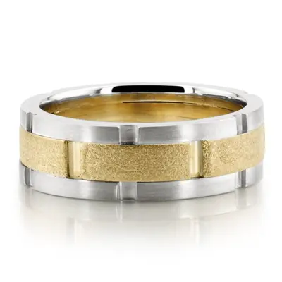 Rolex Style Two-Color Handmade Wedding Band  - view 4 thumbnail