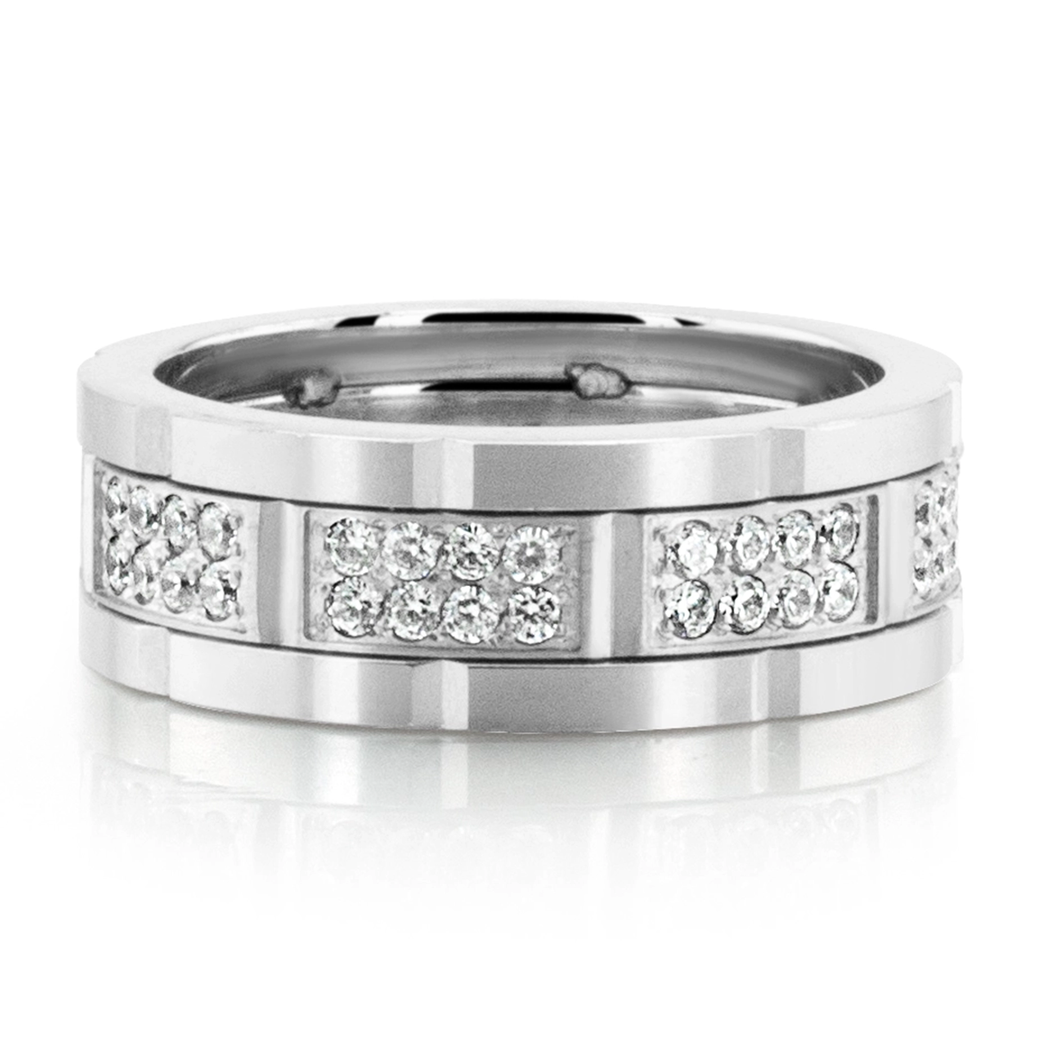 Rolex Inspired Dual Row Diamond Ring - view 2