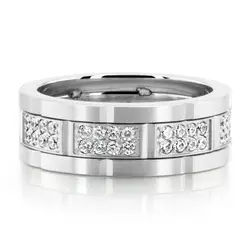 Rolex Inspired Dual Row Diamond Ring - view 2 thumbnail