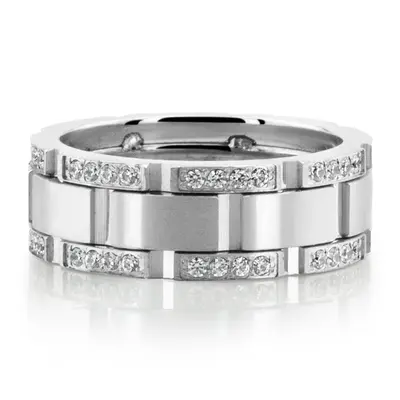 Rolex Inspired Diamond Edge Wedding Band - view 2 of 2