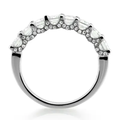 8 Stone Emerald Anniversary Ring 3 ct.tw. thumbnail 4