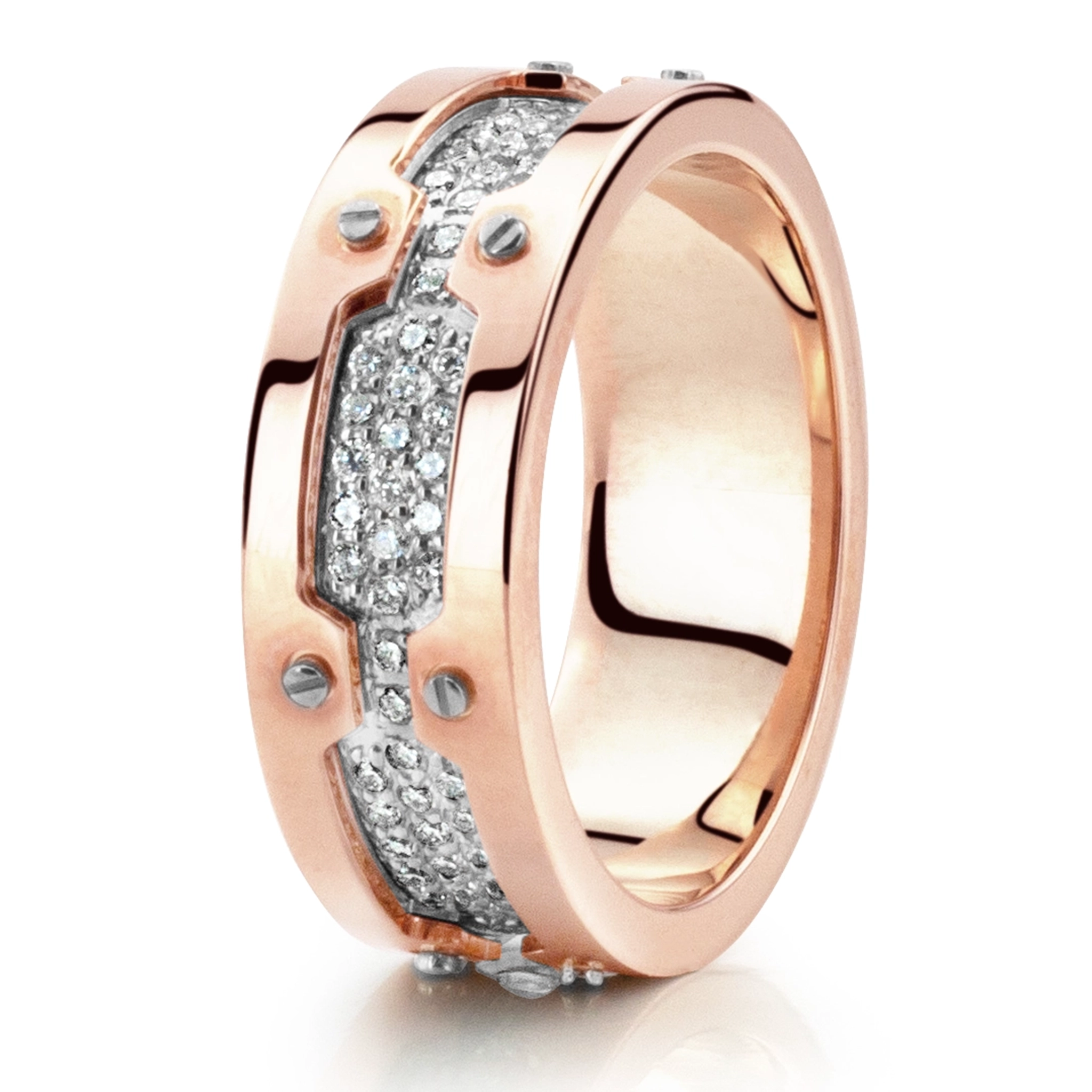 Cartier Inspired Diamond Wedding Ring  - main view