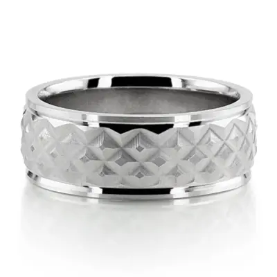 Geometric Facet Cut Wedding Ring - main view thumbnail