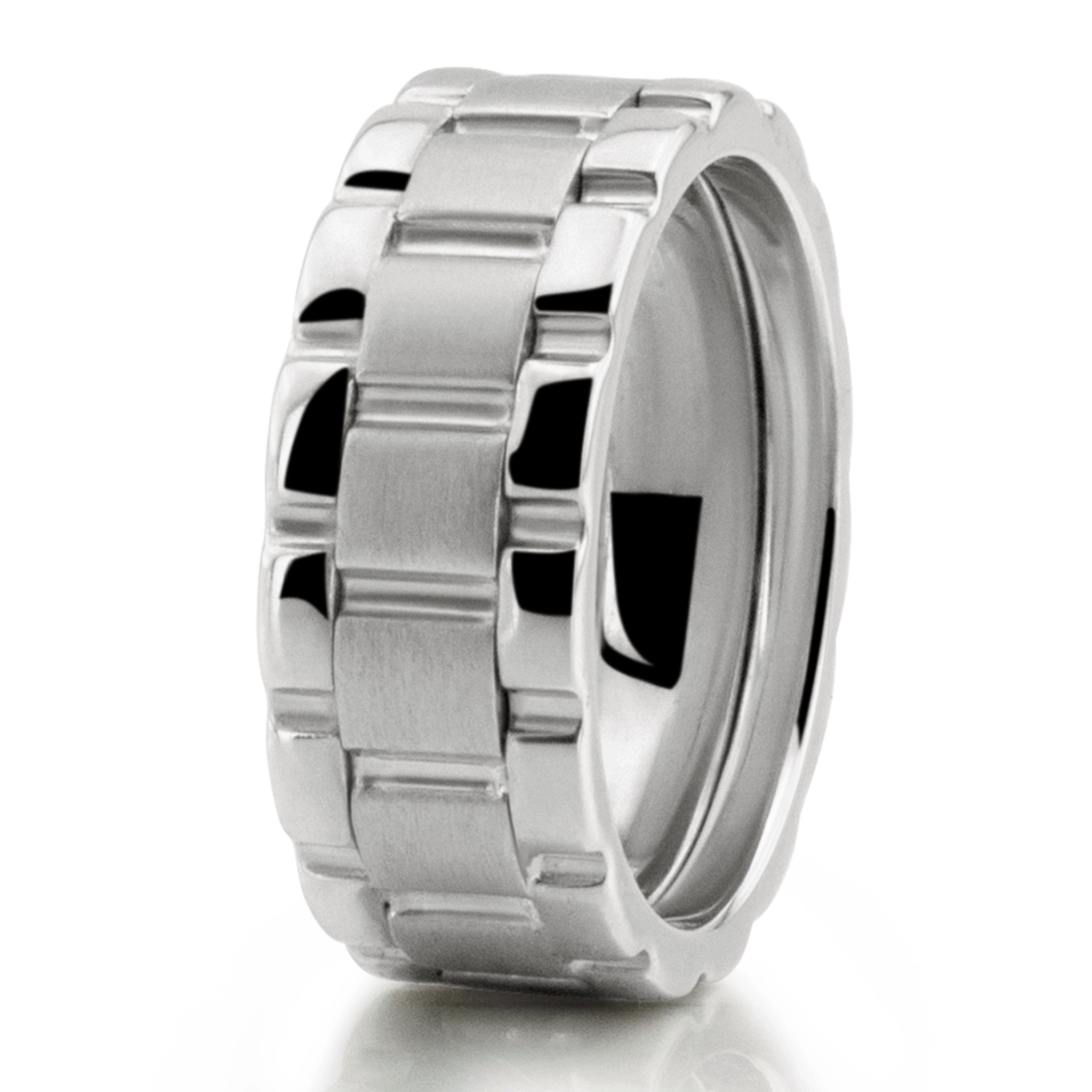 Rolex Style Watch Link Wedding Band - main view