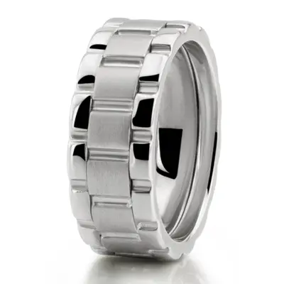 Rolex Style Watch Link Wedding Band - view 1 of 2