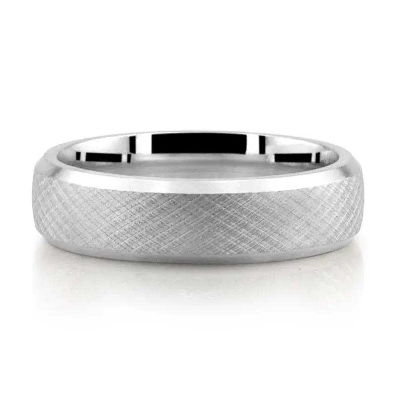 10K white gold 6mm. same as picture Weave Design Unisex Wedding Ring - alternate view 2