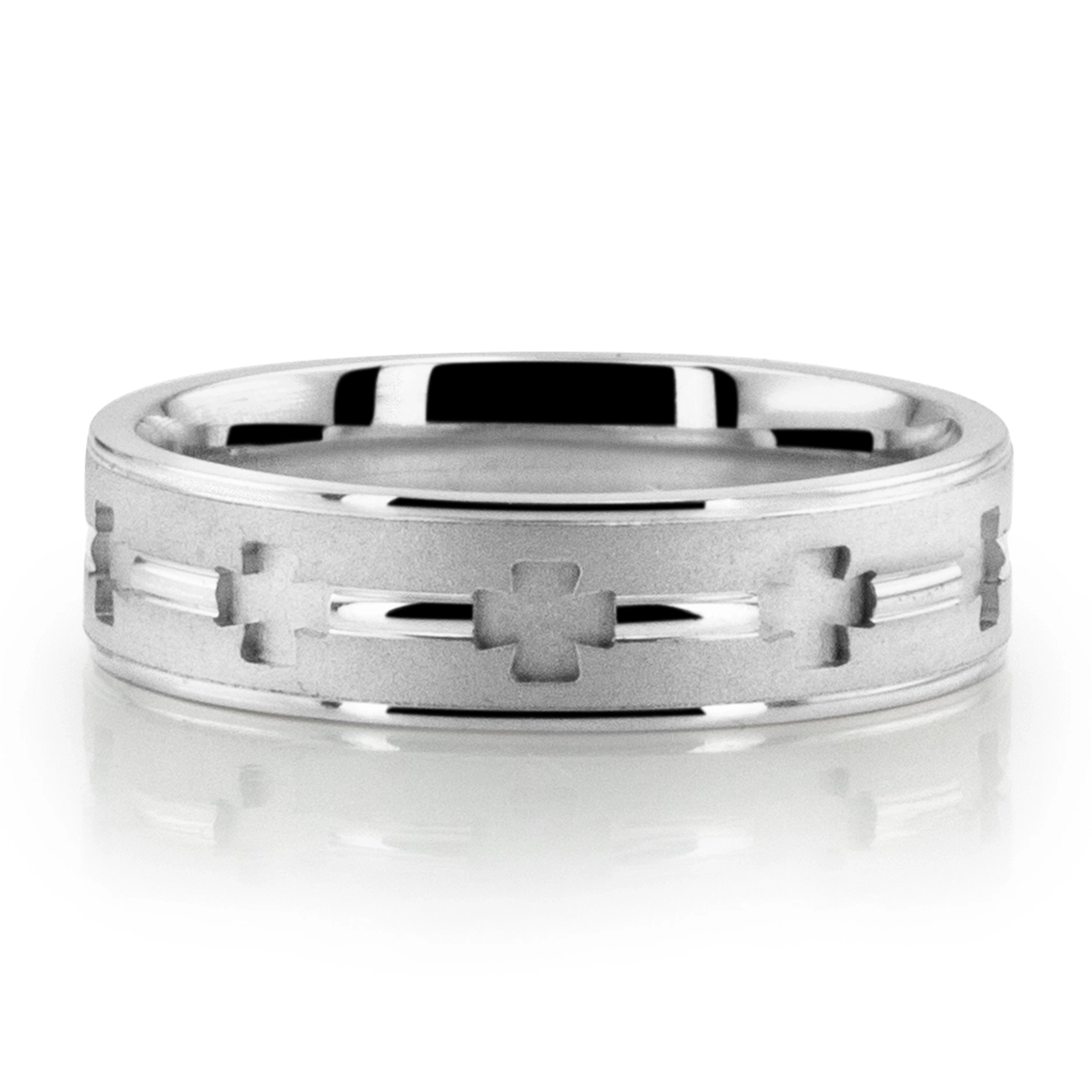 Cut-Out Cross Design Religious Ring - view 2