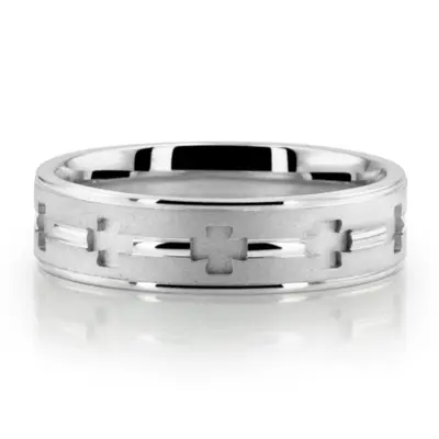 Cut-Out Cross Design Religious Ring - view 2 thumbnail