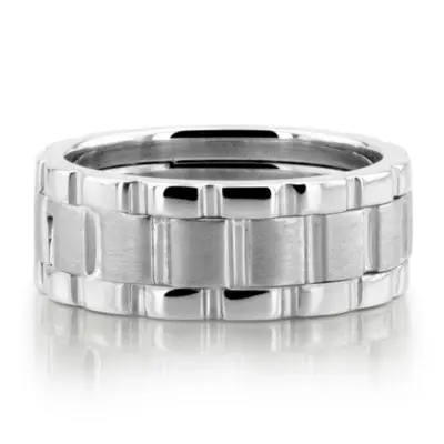 Rolex Style Watch Link Wedding Band - view 2 of 2