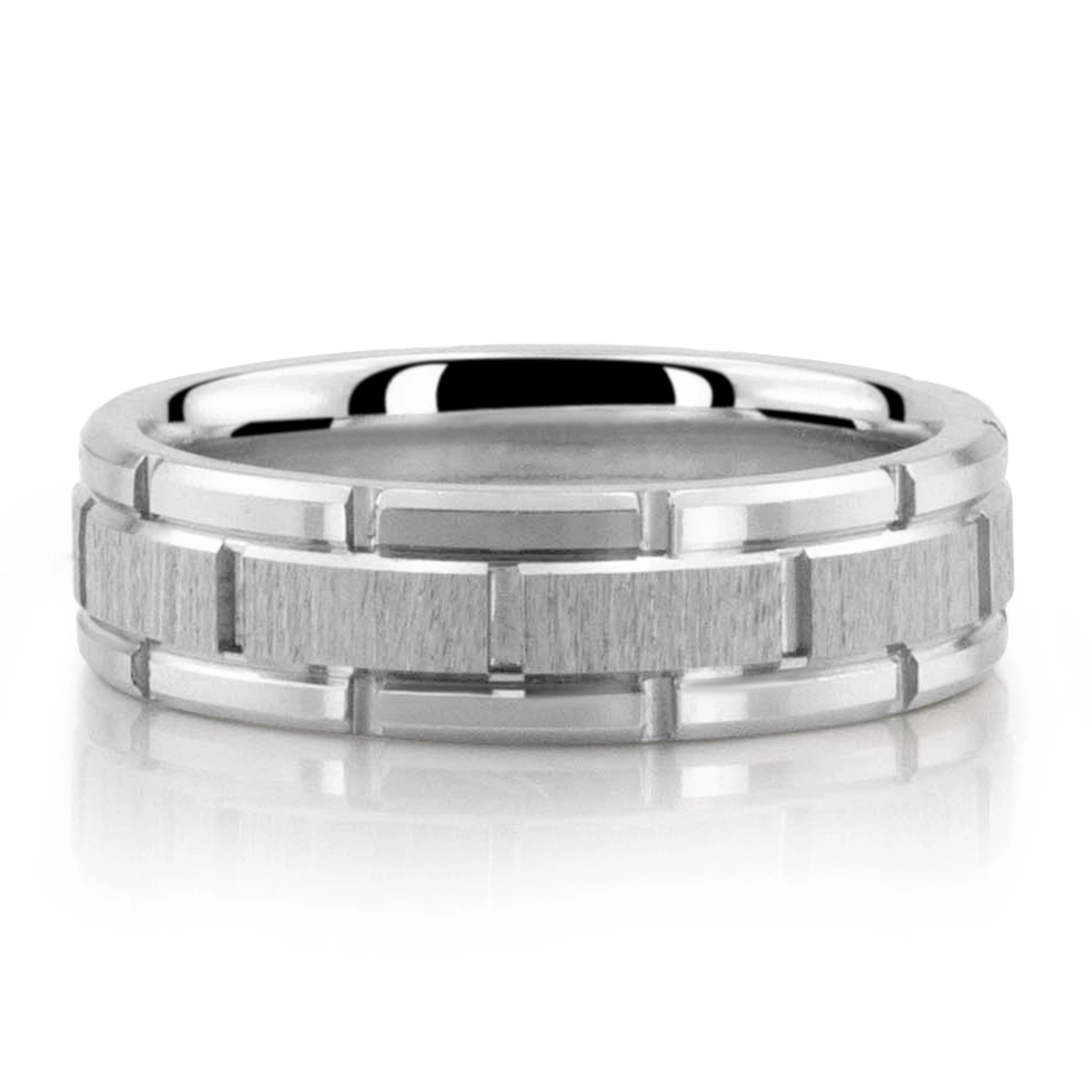 Rolex Style Gridline Wedding Band - view 2
