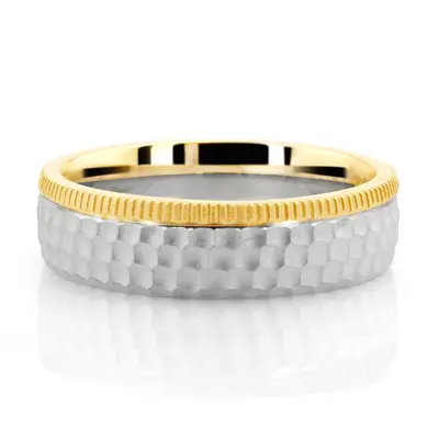 Two-Tone Honeycomb Wedding Band - view 2 of 2