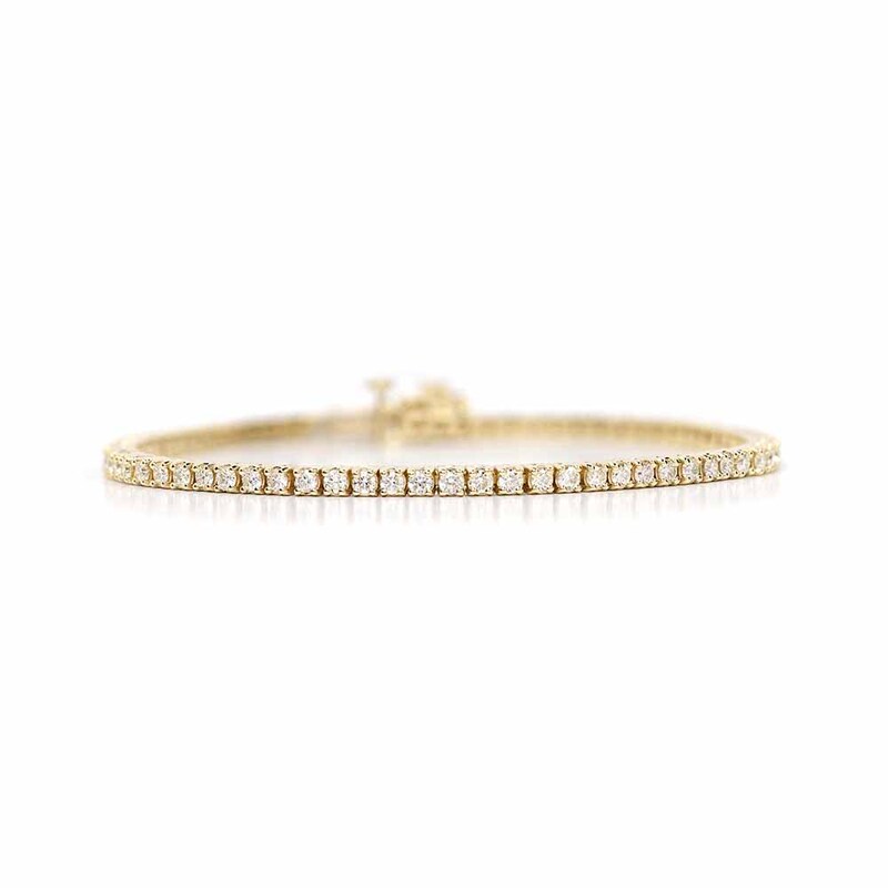 14K white gold Prong Set Round Diamond Tennis Bracelet 2 ct.tw - main view