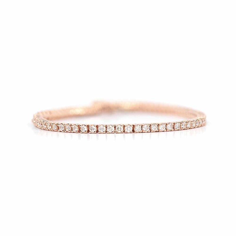 14K white gold Prong Set Round Diamond Tennis Bracelet 2 ct.tw - alternate view 3