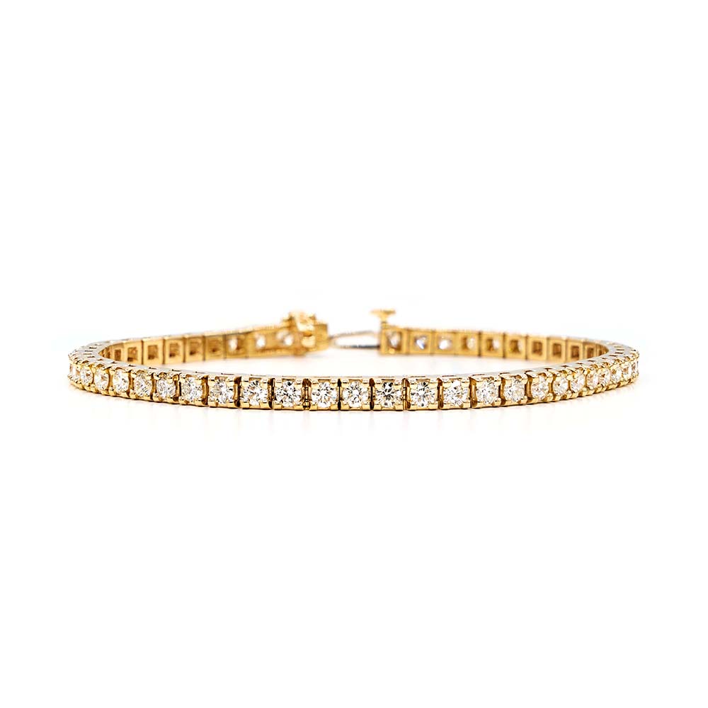 Boxy Style Diamond Tennis Bracelet 4 ct.tw - view 2