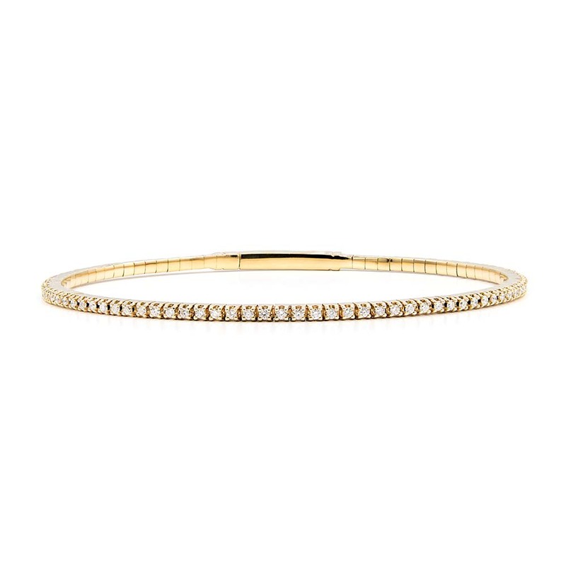 14K white gold Full Flex Bangle Diamond Tennis Bracelet 3/4 ct.tw - alternate view 2