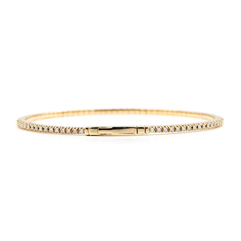 14K white gold Full Flex Bangle Diamond Tennis Bracelet 3/4 ct.tw - alternate view 4