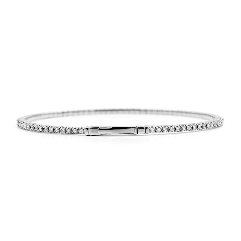 14K white gold Full Flex Bangle Diamond Tennis Bracelet 3/4 ct.tw - alternate view 3