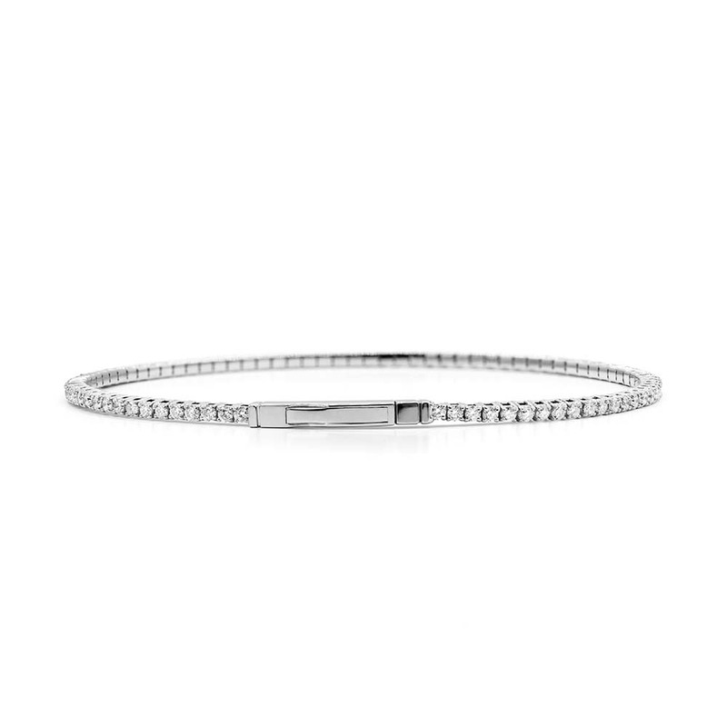 14K white gold Full Flex Diamond Bangle Bracelet 1 2/3 ct.tw - alternate view 4